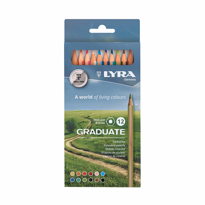 Színes ceruza LYRA Graduate hatszögletű 12 darabos