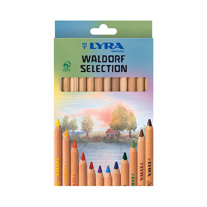 Színes ceruza LYRA Super Ferby Waldorf háromszögletű vastag 12 darabos