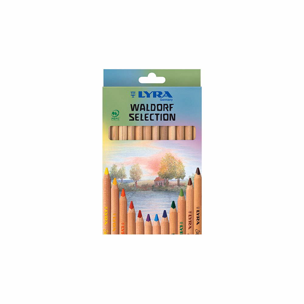Színes ceruza LYRA Super Ferby Waldorf háromszögletű vastag 12 darabos