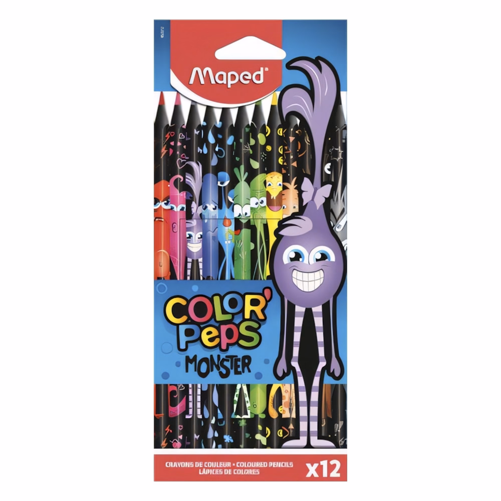 Színes ceruza MAPED Color Peps Monster háromszögletű 12 darabos