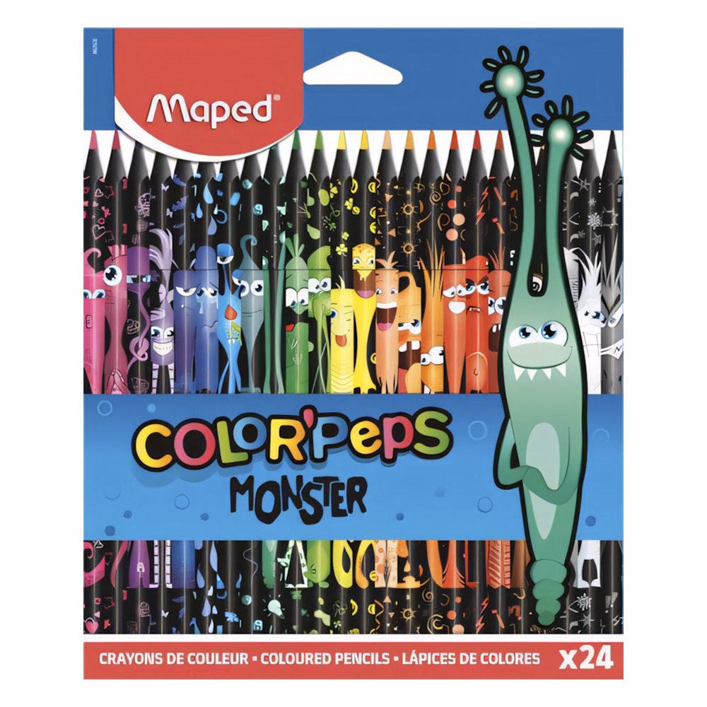 Színes ceruza MAPED Color Peps Monster háromszögletű 24 darabos készlet