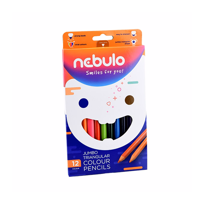 Színes ceruza NEBULO Jumbo háromszögletű 12 darabos