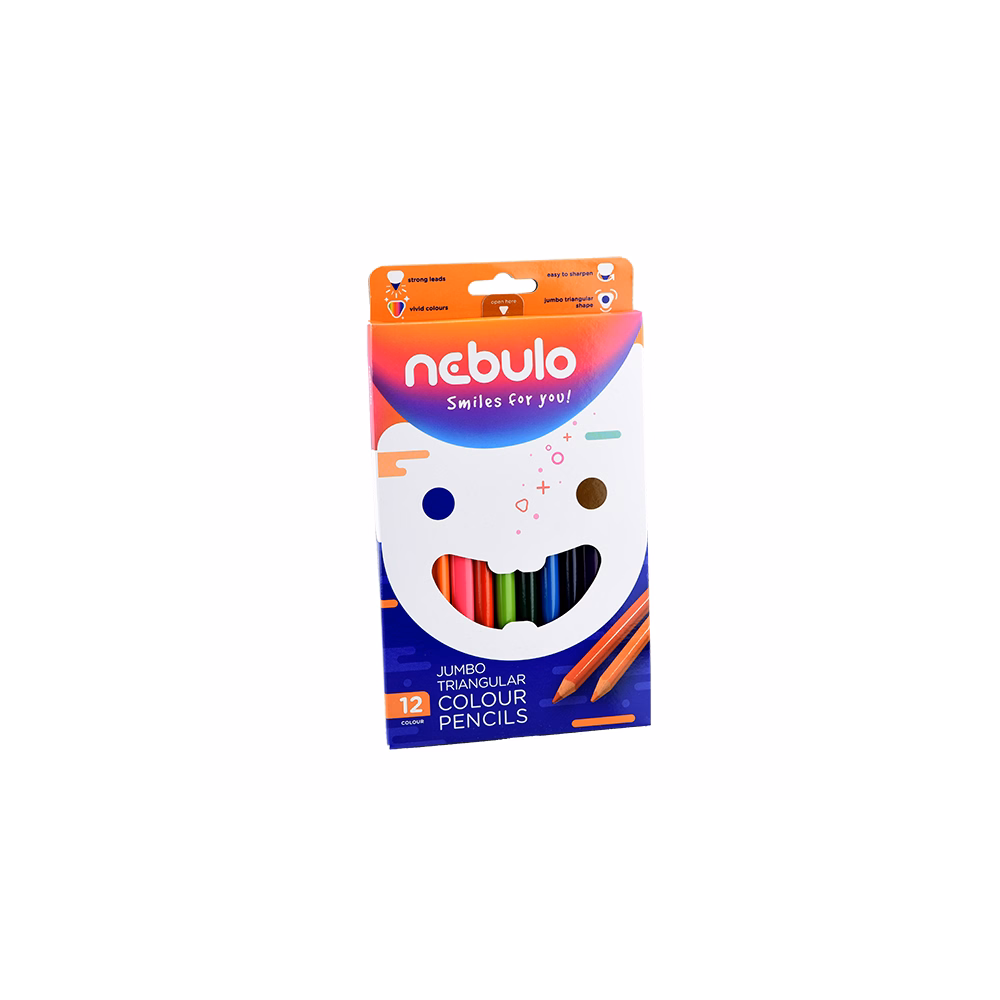 Színes ceruza NEBULO Jumbo háromszögletű 12 darabos