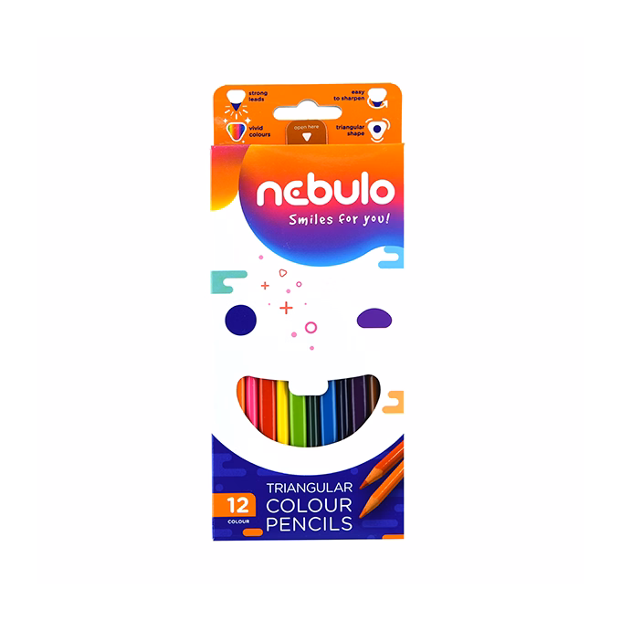 Színes ceruza NEBULO háromszögletű 12 darabos