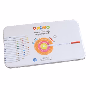 Színes ceruza PRIMO Minabella hatszögletű fémdobozos 36 darabos