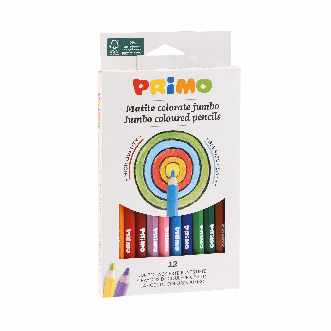 Színes ceruza PRIMO jumbo hatszögletű 12 darabos