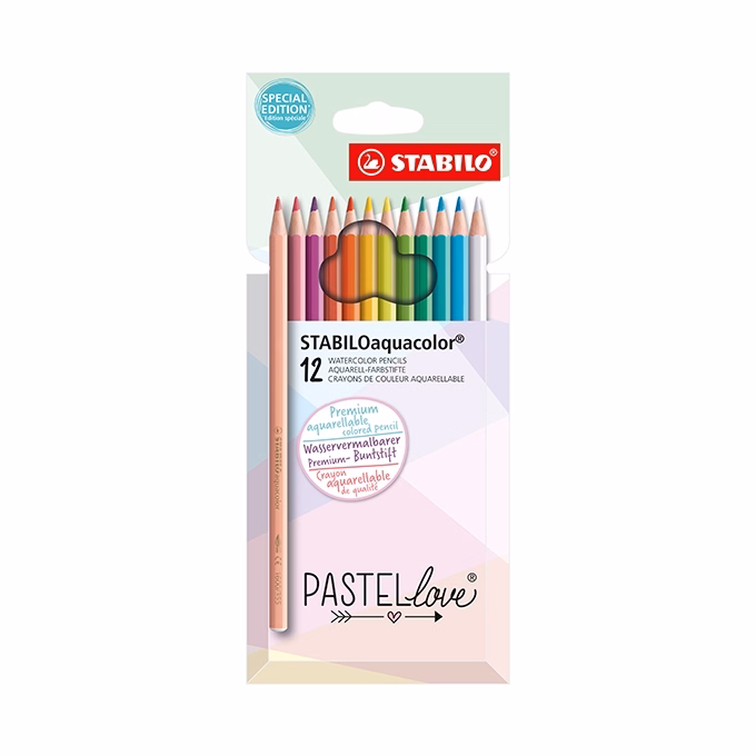 Színes ceruza STABILO Aquacolor pastellove hatszögletű 12 darabos Színes ceruza STABILO Aquacolor pastellove hatszögletű 12 darabos