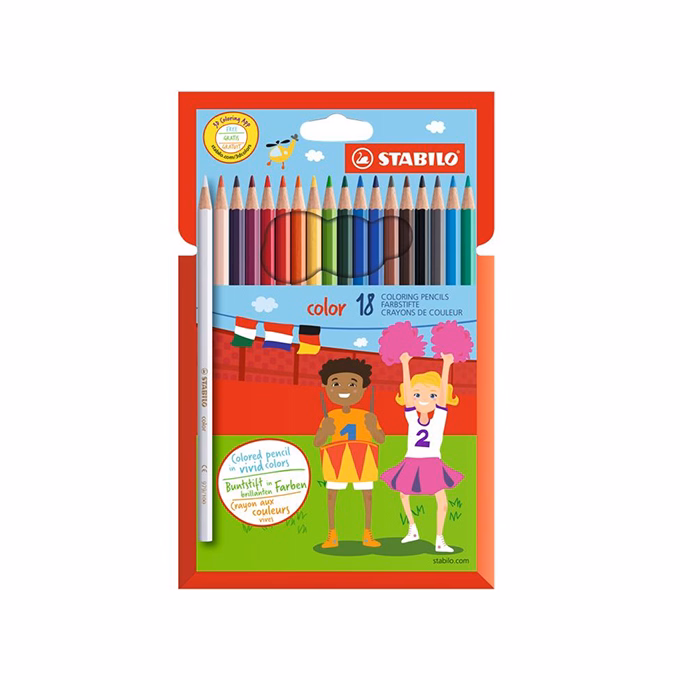 Színes ceruza STABILO Color Swano hatszögletű 18 darabos