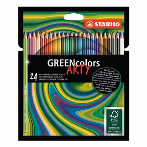Színes ceruza STABILO Greencolors hatszögletű 24 darabos környezetbarát