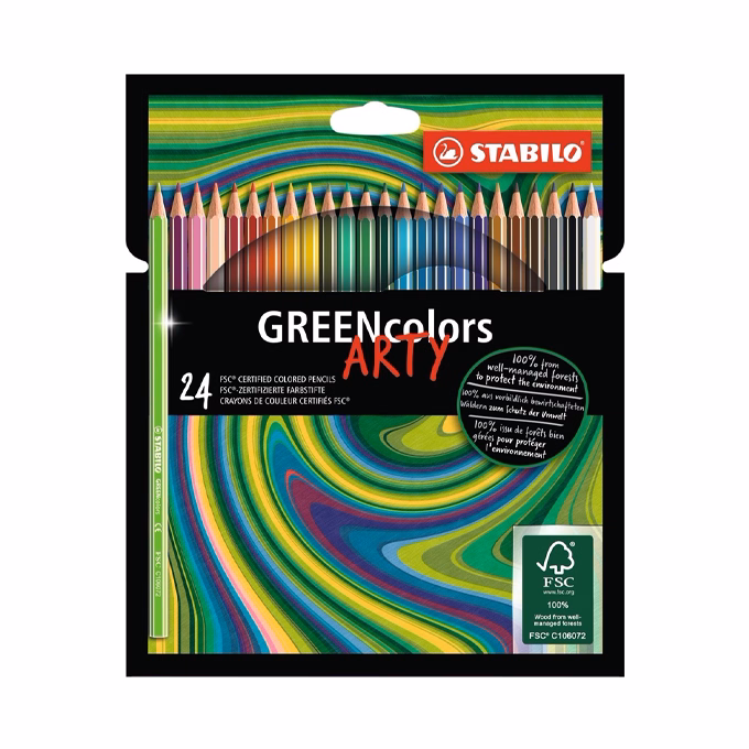 Színes ceruza STABILO Greencolors hatszögletű 24 darabos környezetbarát
