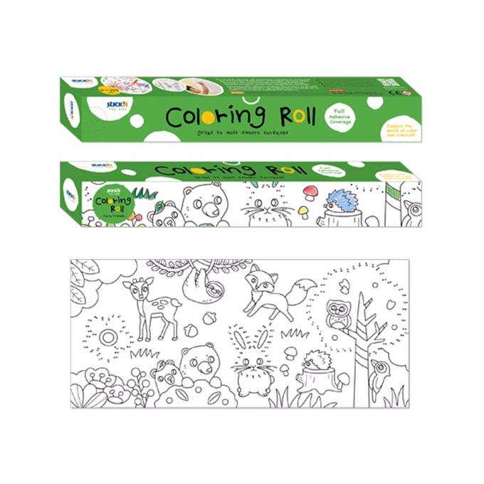 Színezhető tekercs STICK`N 31x355 cm erdei állatok