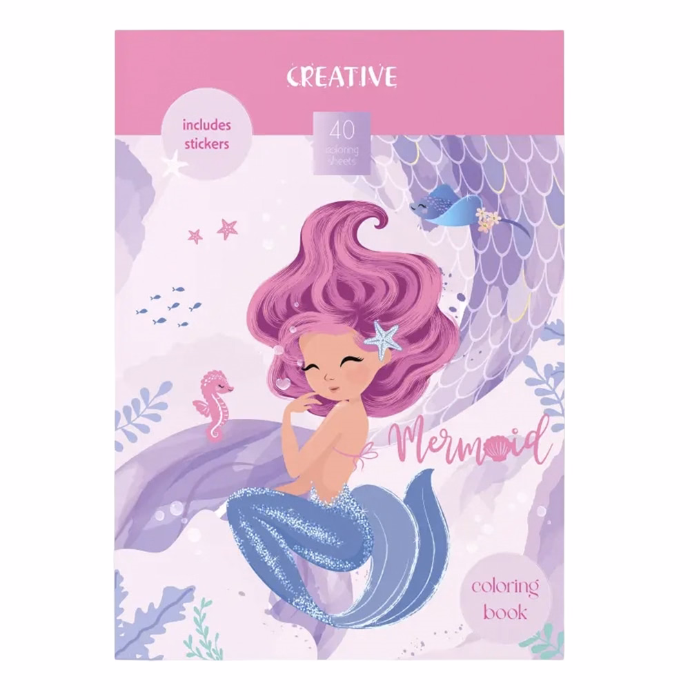 Színező könyv CREATIVE Sea mermaids 40 lapos