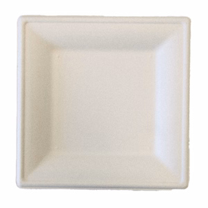 Papírtányér eldobható KOMP szögletes cukornád lebomló 20x20 cm natúr 50 darabos
