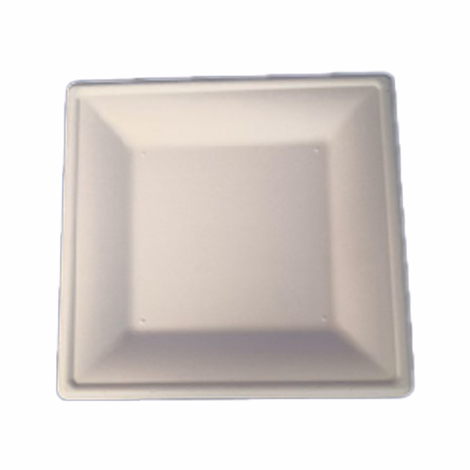 Papírtányér eldobható KOMP szögletes cukornád lebomló 20x20 cm natúr 50 darabos
