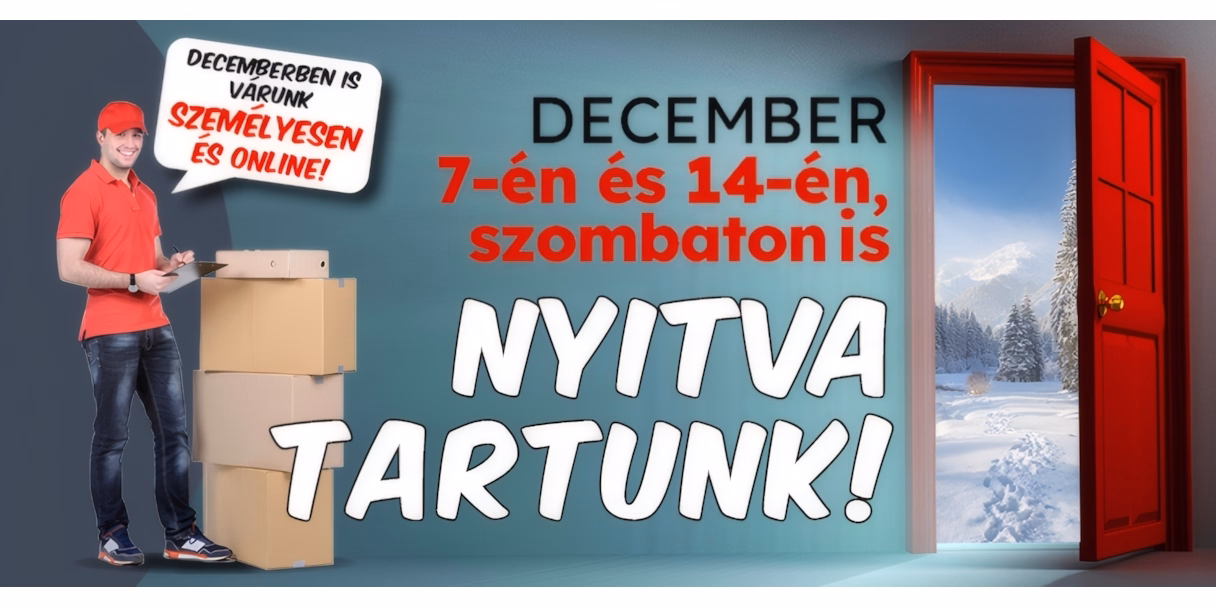 Szombaton is nyitva tartunk!