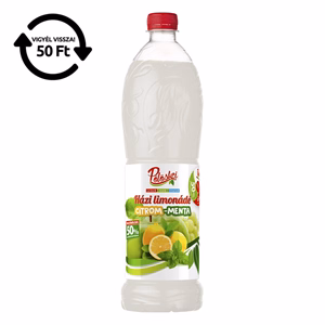 Szörp PÖLÖSKEI Citrom-menta cukorral és édesítőszerrel 50% gyümölcstartalommal 1L DRS