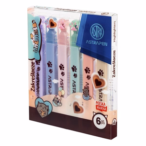 Szövegkiemelő ASTRA PEN Animals mancsokkal 6 színű