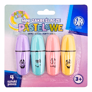 Szövegkiemelő ASTRA mini pasztell 4 szín/bliszter