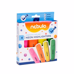 Szövegkiemelő NEBULO neon 4 szín készlet
