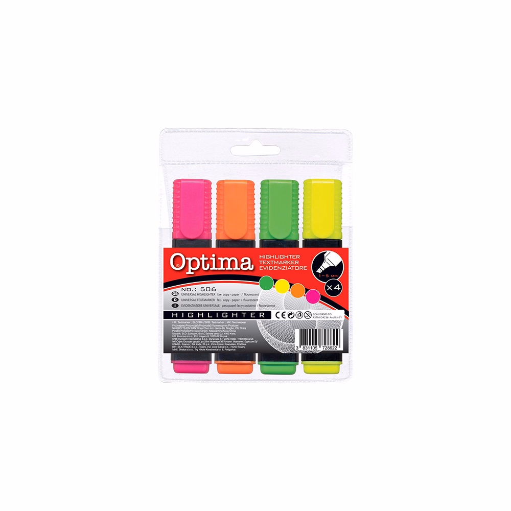 Szövegkiemelő OPTIMA 4 darabos