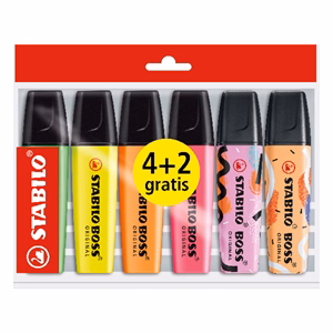 Szövegkiemelő STABILO Boss 4+2 darabos