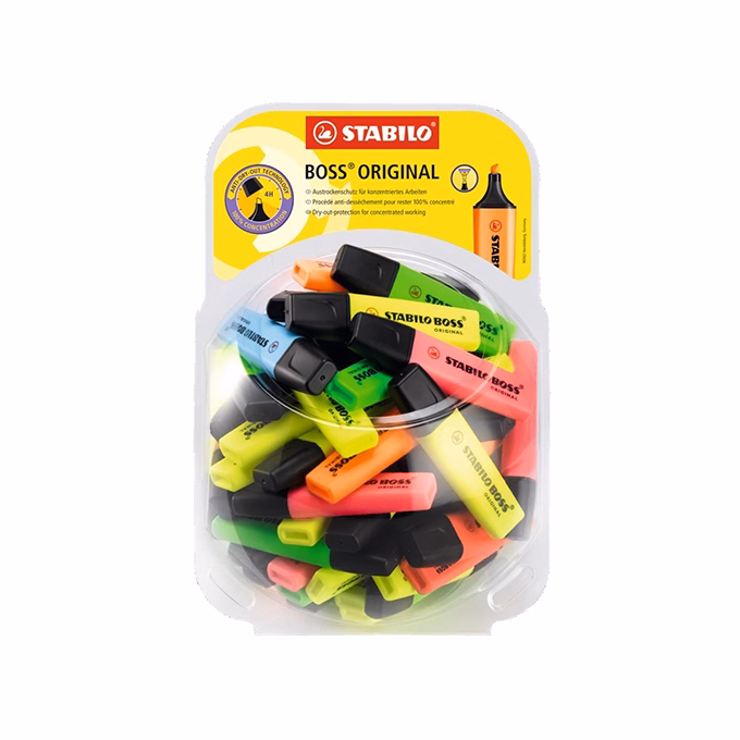 Szövegkiemelő készlet STABILO Boss 60 darabos display