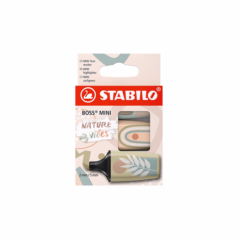 Szövegkiemelő STABILO Boss Mini Naturevibes 3 darabos