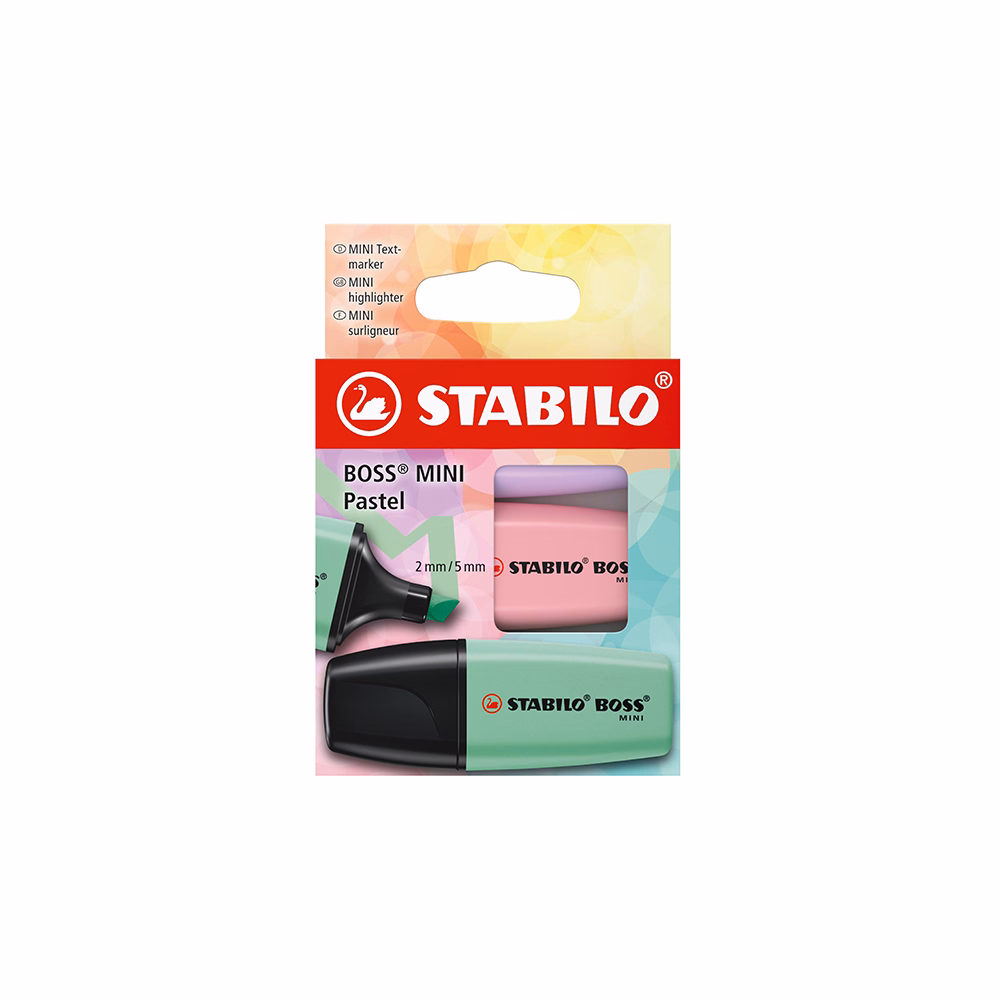 Szövegkiemelő STABILO Boss Mini Pastel 3 darabos