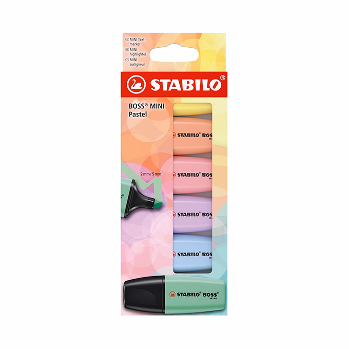 Szövegkiemelő készlet STABILO Boss Mini Pastel 6 darabos