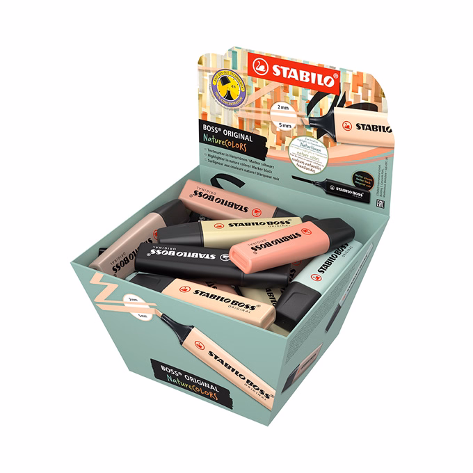 Szövegkiemelő STABILO Boss NatureColors cardboard basket 30 darabos Szövegkiemelő STABILO Boss NatureColors cardboard basket 30 darabos
