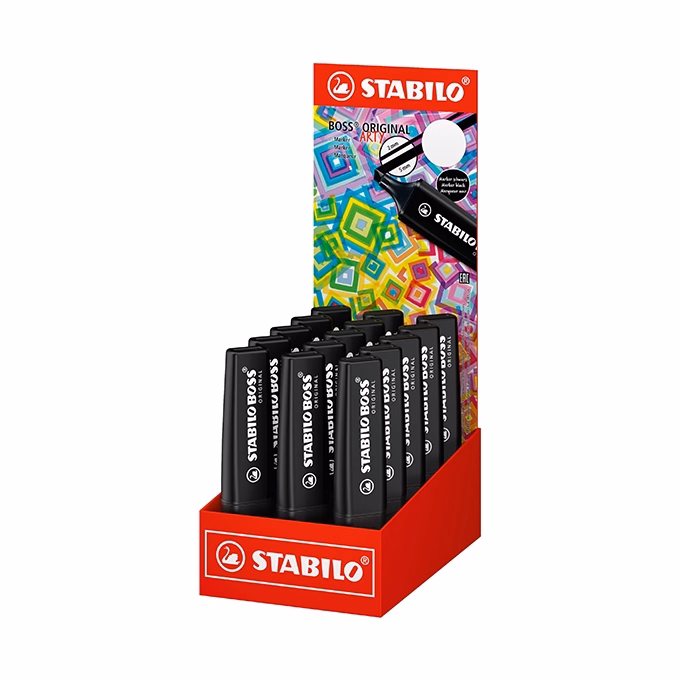Szövegkiemelő STABILO Boss Nature colors marker fekete 15 darabos