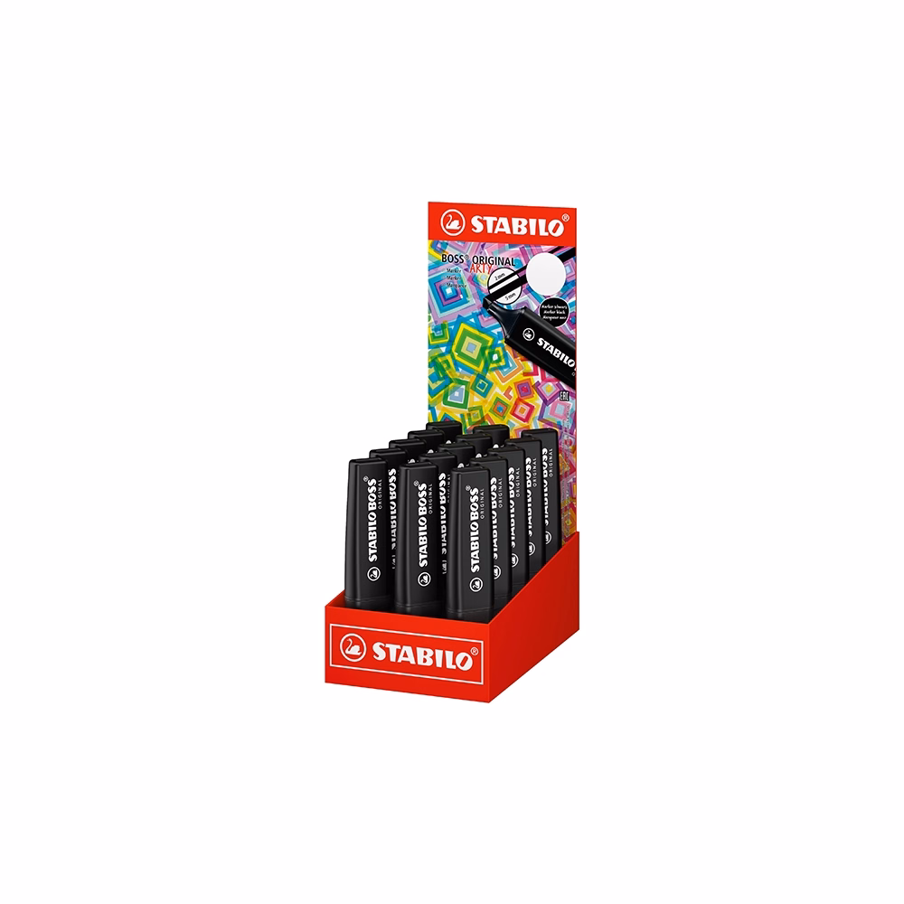 Szövegkiemelő STABILO Boss Nature colors marker fekete 15 darabos