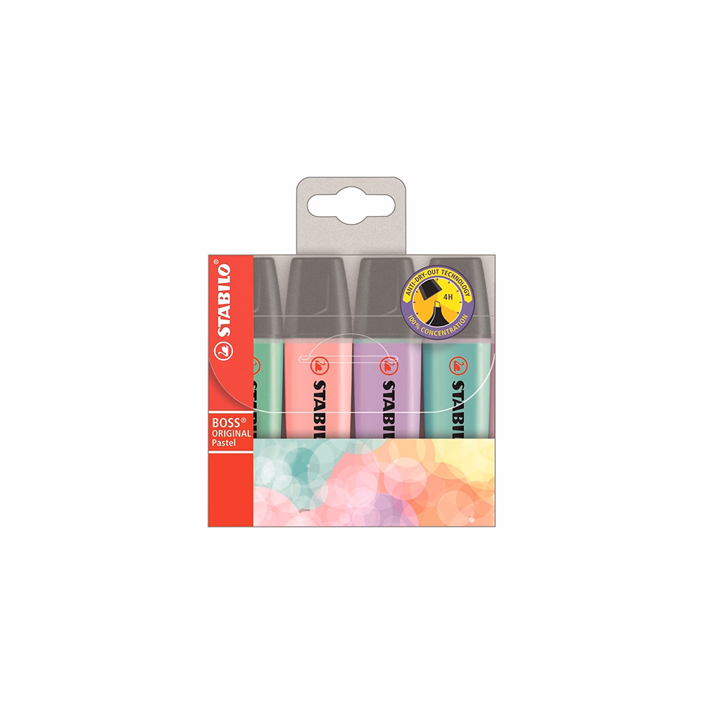 Szövegkiemelő STABILO Boss pasztell 4 darabos