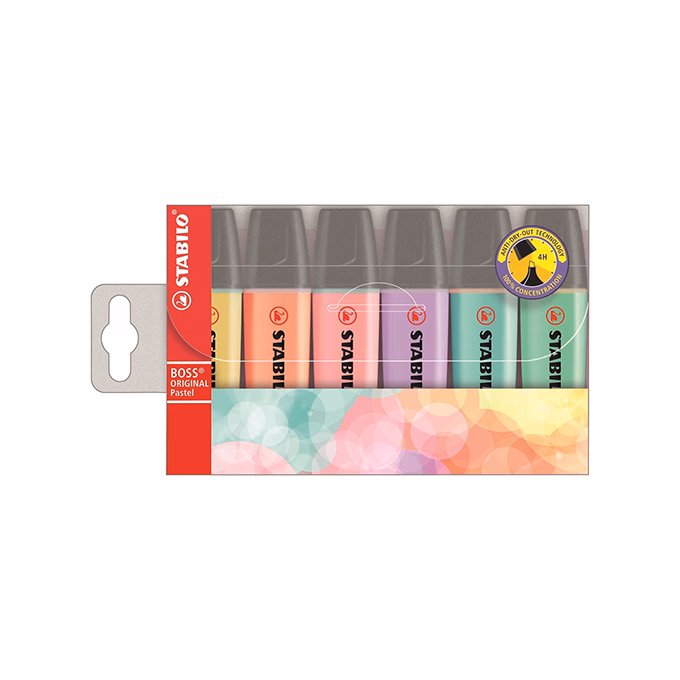Szövegkiemelő készlet STABILO Boss pasztell 6 darabos