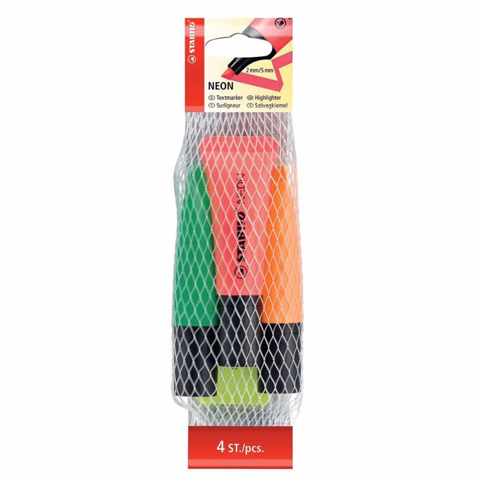 Szövegkiemelő STABILO neon 4 darabos