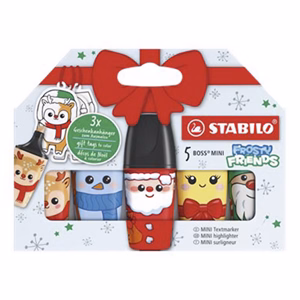 Szövegkiemelő készlet STABILO Boss Mini Frosty Friends 5 darabos