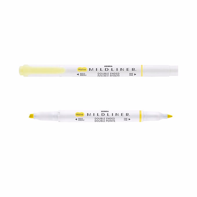 Szövegkiemelő kétvégű ZEBRA Mildliner fluorescent 1,4-4,0 mm sárga