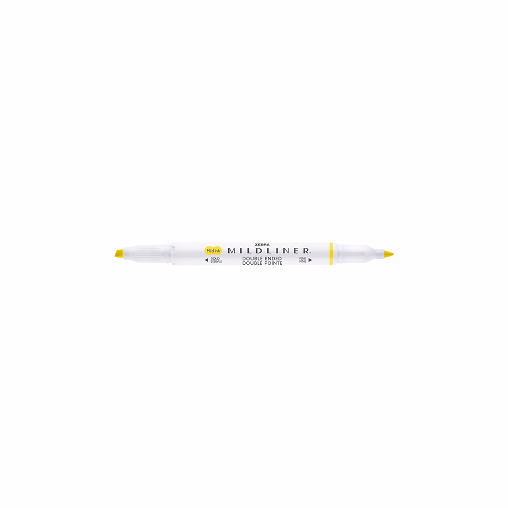 Szövegkiemelő kétvégű ZEBRA Mildliner fluorescent 1,4-4,0 mm sárga