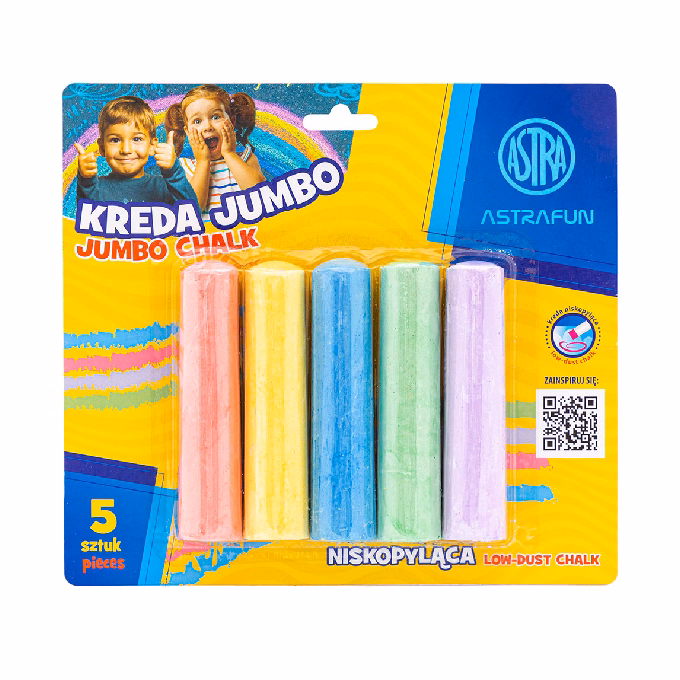 Táblakréta ASTRA FUN jumbo kerek 5 szín/bliszter