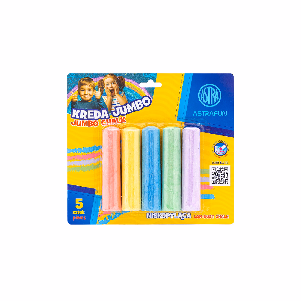 Táblakréta ASTRA FUN jumbo kerek 5 szín/bliszter