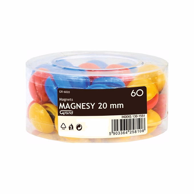 Táblamágnes GRAND 20mm 60 darabos vegyes színű