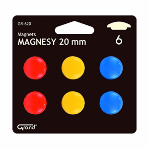 Táblamágnes GRAND 20mm 6 darabos vegyes színű