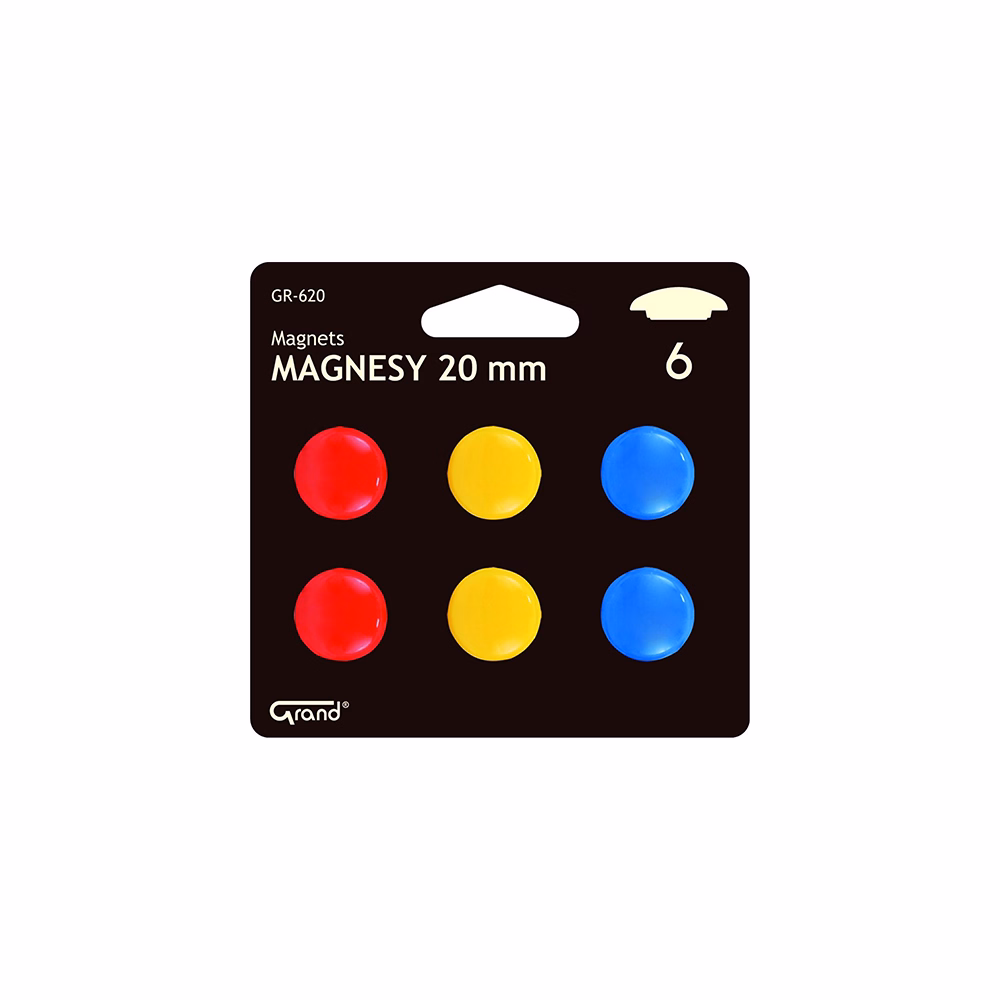 Táblamágnes GRAND 20mm 6 darabos vegyes színű