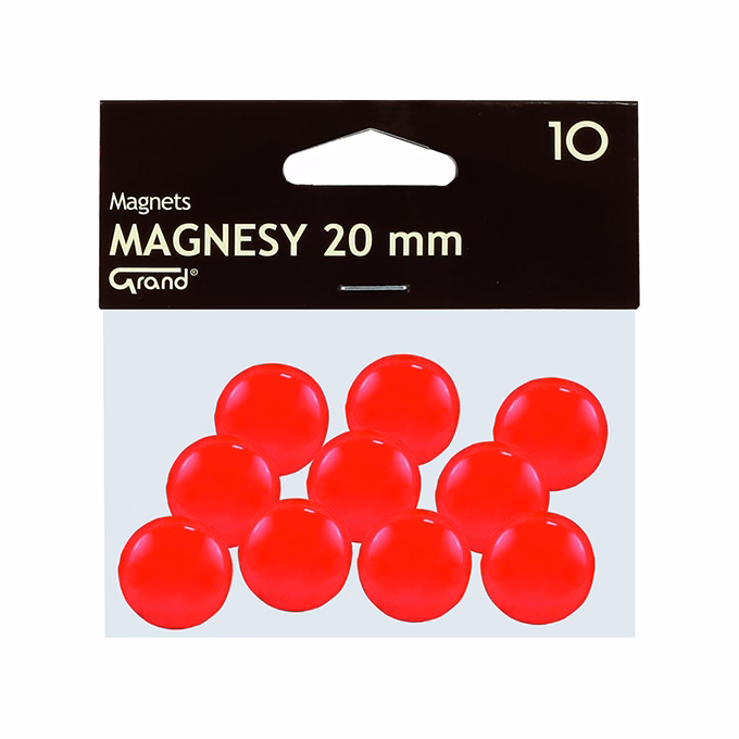 Táblamágnes GRAND 20mm piros 10 darabos