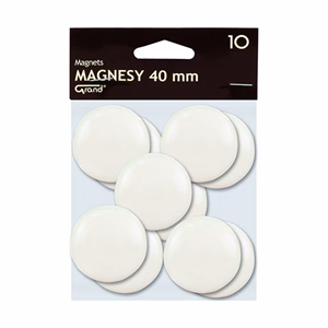 Táblamágnes GRAND 40 mm fehér 10 darabos