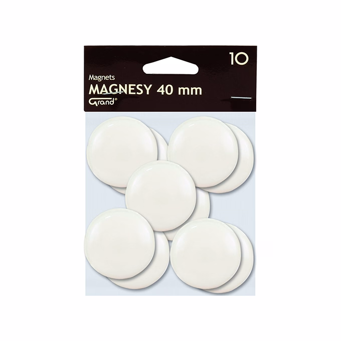 Táblamágnes GRAND 40 mm fehér 10 darabos
