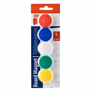 Táblamágnes ICO színes 30mm 5 darabos