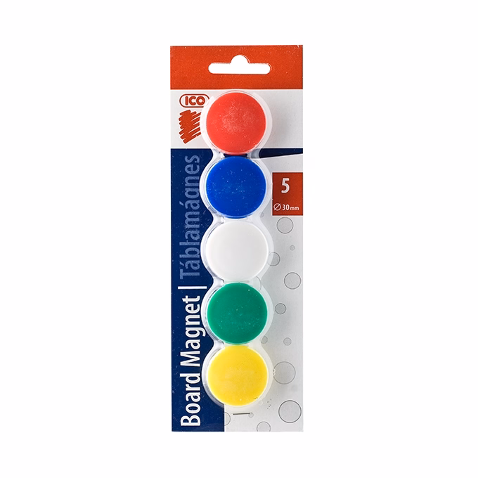 Táblamágnes ICO színes 30mm 5 darabos