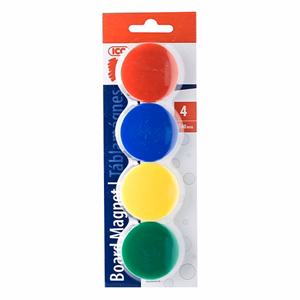 Táblamágnes ICO színes 40mm 4 darabos