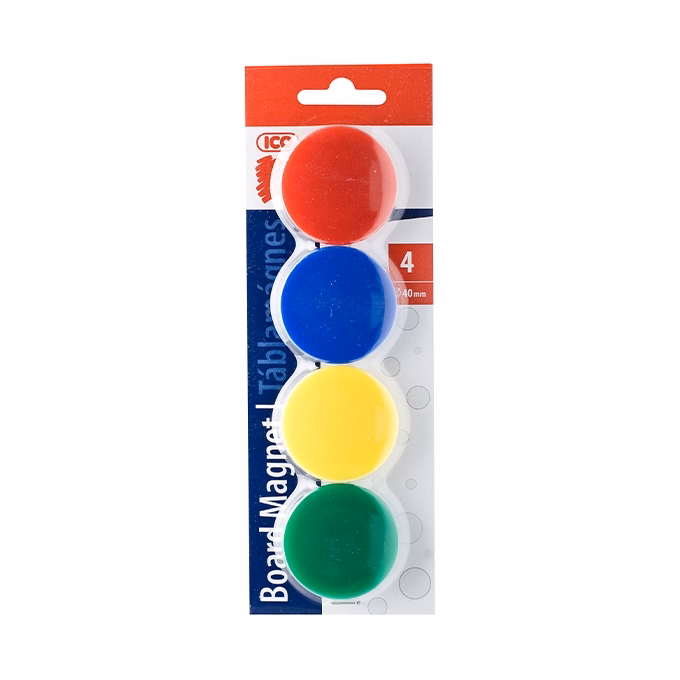 Táblamágnes ICO színes 40mm 4 darabos